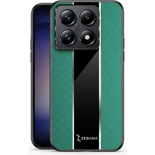 Happy Trend Xiaomi Mi 14T Pro ile Uyumlu Kılıf Zebana Premium Deri Kılıf Yeşil
