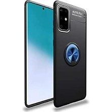 Samsung Galaxy A71 ile Uyumlu Kılıf Siyah-Mavi Draco Yüzüklü Silikon Orijinal Esnek Ince Geliştirilmiş Dayanıklı Darbe Karşıtı Koruyucu Yeni Nesil Tasarım (Samsung Galaxy A71, Siyah-Mavi)