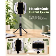 Twin Store Kablosuz Kumandalı Rgb Halka Işık Tripod Standı ve Manyetik Telefon Tutucu
