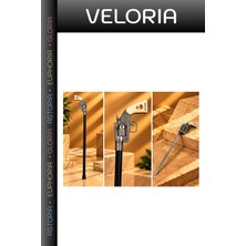 Veloria Özel Seri Ürün Dekor Silahlı Kılıçlı Baston