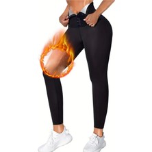 Jasmine Glow Sauna Termal Toparlayıcı Agraflı Tayt 4409 Siyah