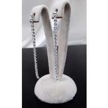 Mupte Jewelry Tek Sıra Su Yolu Taşlı Zirkon Küpe