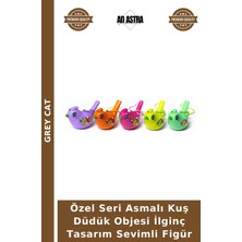Grey Cat Özel Seri Asmalı Kuş Düdük Objesi Ilginç Tasarım Sevimli Figür