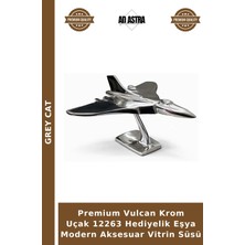 Grey Cat Premium Vulcan Krom Uçak 12263 Hediyelik Eşya Modern Aksesuar Vitrin Süsü