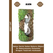 Grey Cat Delux Serisi Salon Dekoru Objesi Ev Dekorasyonu Polyester Dragon Tasarımlı Kumsaati
