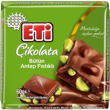 5 Adet Eti Çikolata Bol Sütlü Antep Fıstıklı Çikolata 60 G