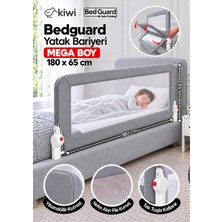 Kiwi Bebek Güvenlik Yatak Bariyeri – Katlanır Çocuk Uyku Yatak Korkuluğu, Düşme Önleyici – 180X65CM Gri