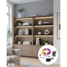 Hcc Trend 5 Metre Kumandalı Rgb LED Şerit 2835 Smd Dekoratif Tv Oda Masa Arkası Aydınlatma