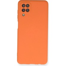 Elivora Samsung Galaxy A12 Kılıf Nano Içi Kadife Silikon - Turuncu