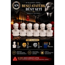 Arnur Company 10 Kasım'a Özel 5’li Atatürk Büst Boyama Seti 10 Boya/5 Fırça ve Mini Bayrak Hediyeli/ Dıy Seti/ Boyama Etkinliği Seti/ Çocuk Hobi Seti / Toplu Etkinliklere Özel