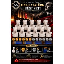 Arnur Company 10 Kasım'a Özel 10’lu Atatürk Büst Boyama Dıy Seti /10 Kasım’a Özel Toplu Etkinlik Seti/ 20 Boya - 10 Fırça/çocuk Hobi Seti/ Toplu Boyama Etkinliği
