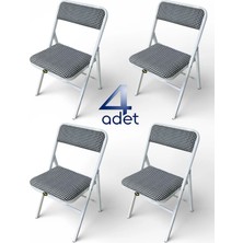 Hey Modüler Mobilya Hey Katlanır Beyaz Kazayağı Kamp Sandalyesi Piknik Sandalyesi 4'lü