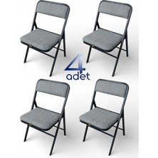 Hey Modüler Mobilya Hey Katlanır Siyah Kazayağı Kamp Sandalyesi Piknik Sandalyesi  4'lü