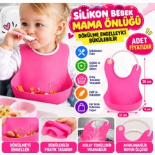 Marka Kolik Çocuk Bebek Mama Önlüğü Dökülme Engelleyici Bükülebilir Pembe (Adet Fiyatıdır)