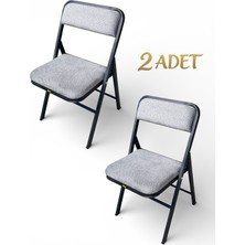 Hey Modüler Mobilya Hey Katlanır Açık Gri Kamp Sandalyesi Piknik Sandalyesi 2'li