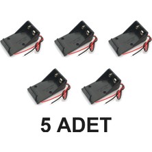 Devremarkt 5 Adet 9V Pil Yuvası Kablolu 9V Pil Kutusu Batarya Tutucu 9 Volt Pil Yuvası Arduino Elektronik Devre