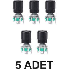 Devremarkt 5 Adet EC11 Rotary Enkoder Butonlu 20 Adım Pot Başlıklı Pwm 360 Derece Butonlu Encoder Dijital Potansiyometre Menu Motor Hız Ayar Kontrol Güç Kaynağı