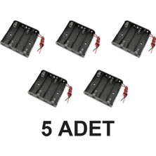 Devremarkt 5 Adet Aa Kalem Pil Kutusu Yuvası Dc 6V Plasitk Pil Tutucu 13CM Kablo Oyuncak Araba Robot 4 Pil Takılabilir