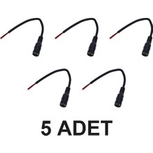 Devremarkt 5 Adet 15CM Adaptör Kablosu Dişi 5.5x2.1mm Dc Jak Güç Girişi Kablosu 12V Şerit LED Güvenlik Kamerası Modem