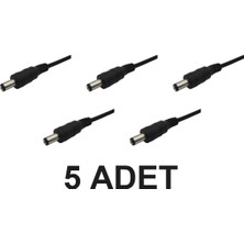 Devremarkt 5 Adet 15CM Adaptör Kablosu Erkek 5.5x2.1mm Dc Jak Fiş Kablosu 12V Şerit LED Güvenlik Kamerası Modem
