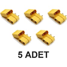 Devremarkt 5 Adet XT90 Konnektör Dişi Erkek Çift 90A Lipo Batarya Soketi Drone Rc Araba Elektrikli Bisiklet Scooter