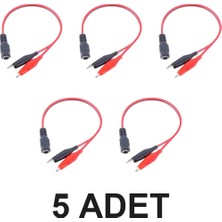 Devremarkt 5 Adet 2.1mm Adaptör To Krokodil Kablo Standart Dc Dişi Güç Kaynağı Timsah Çevirici Klips Prob 5V 12V Kırmızı Siyah Dc 48V 1,5A