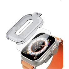 Marka Kolik Teknosepetim Aparatlı Apple Watch Ultra 49 mm Cam Ekran Koruyucu Otomatik Kolay Uygulama Aparatlı Hizalamalı Tam Kaplayan 49 mm Ekran Koruyucu Apple