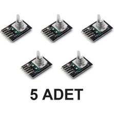 Devremarkt 5 Adet KY-040 Rotary Enkoder Modül 20 Pals Pwm 360 Derece Döner Butonlu Encoder Dijital Potansiyometre Menu Motor Hız Ayar Kontrol Güç Kaynağı