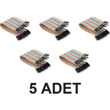 Devremarkt 5 Adet 20CM 40 Pin Erkek Erkek Dupont Kablo 200MM Ayrılabilir 2.54MM 10 Renk Breadboard Atlama Kablosu Jumper Test Prototip Deneme Devre Bağlantı Tel