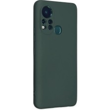 Ms Infinix Hot 11S Kılıf Nano Içi Kadife Silikon - Koyu Yeşil