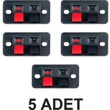 Devremarkt 5 Adet 2 Li Hoparlör Terminal Soketi Panel Montaj Tip Yaylı Speaker Ses Kablo Bağlantı Birleştirme Konnektörü Ac 50V 3A 24-16 Awg