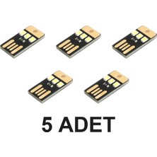 Devremarkt 5 Adet Mini Çok Ince USB LED Işık Anahtarlık LED Lamba Gece Lambası Aydınlatama