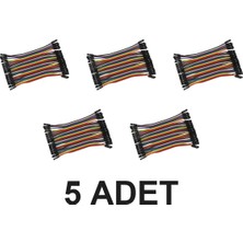 Devremarkt 5 Adet 10CM 40 Pin Erkek Erkek Dupont Kablo 100MM Ayrılabilir 2.54MM 10 Renk Breadboard Atlama Kablosu Jumper Test Prototip Deneme Devre Bağlantı Tel