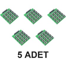 Devremarkt 5 Adet 4 x 4 Matrix Keyboard Keypad 16 Buton Tuş Takımı Keyboard Klavye Alarm Şifre Kilit Güvenlik Röle Kontrol Paneli