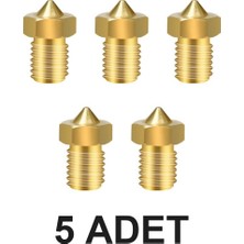 Devremarkt 5 Adet 0.3mm x 1.75MM M6 Pirinç Nozzle 3D Yazıcı Printer 1.75MM Filament Uyum Mk8 Cr-10 CR-10S Ender 3 Ultimaker Reprap Makerbot Prusa I3 Anycubic