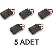 Devremarkt 5 Adet 3lü Aaa Pil Kutusu Yuvası Ince Küçük Tip 3 Tane 1.5V Pil Kullanılır Dc 4.5V Plastk Pil Tutucu 14CM Kablo Oyuncak Araba Robot