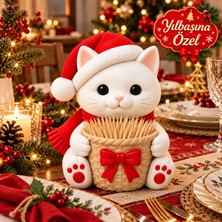 GezegenX Yılbaşına Özel Kürdanlık , Dekoratif , Kedi Figürlü , Sevimli Kürdanlık, Yeni Yıl, 2027 Noel.