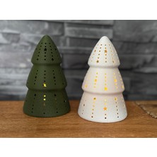 Marka Kolik 3D Baskı Çam Ağacı Formlu Tealight Mumluk Yılbaşı Dekoratif Mum Tutucu