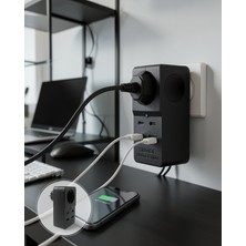 Teknodayım Isıya Dayanıklı Pc Gövdeli Akım Korumalı Priz 4 USB UCZZZ3438PRİZ-6