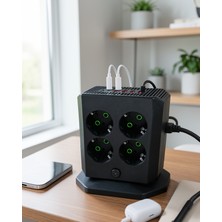 Teknodayım Dikey Çoklu Priz 8 Priz 4 USB 2 Type-C Girişli UCZZA105PRİZ-2