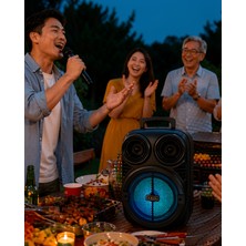 Teknodayım Taşınabilir Karaoke Hoparlör Mikrofonlu Rgb Işıklı USB Tf Kart Destekli