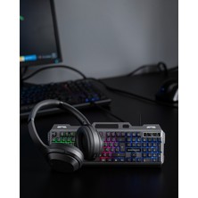 Teknodayım Işıklı Klavye Mouse Set + Bluetooth 5.2 Kulaklık Xuczzzkulaklıkklavyeset-1