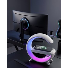 Teknodayım Dijital Saat + Bluetooth Hoparlör + Kablosuz Şarjlı Rgb Işık