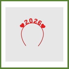 Budos 3D Baskı 2026 Yeni Yıl Saç Bandı Yılbaşı Parti Aksesuarı Taç Bandı (2027 Yapılabilir) Budos