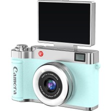 TemmuzX Retro Dijital Fotoğraf Makinesi 2k Video 40MP 2,4 Inç Flip Ekranlı LED Işıklı Selfie Vlog Kamerası