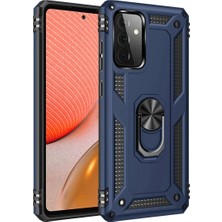Dolapmix Samsung Galaxy A72 Kılıf Sofya Yüzüklü Silikon Kapak - Lacivert