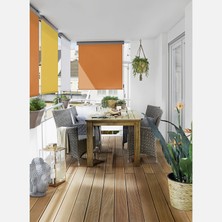 Enlis Dikey Stor Balkon Tentesi Turuncu 140X250CM Duvar Tavan Montajlı Mahremiyet Perdesi Gölgelik