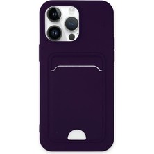 Dolapmix Apple iPhone 14 Pro Max Kılıf Kelvin Kartvizitli Silikon - Derin Mor