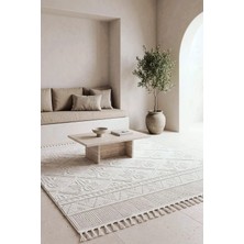 Eliz Home Krem Renk Modern Dokuma Halı Bukleli Yumuşak Halı Oturma Odası Salon Mutfak Antre Yolluk Halısı Rxbul