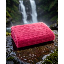 Lotus Store 1606 Pembe Kareli Mikrofiber Temizlik Bezi 40X40 cm Uczzkarelibezpembe